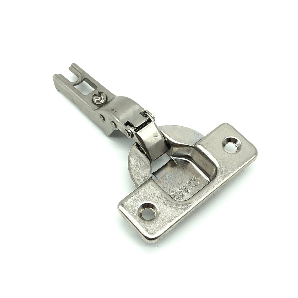 Ferrari C-10 Slide-On Hinge, Half Overlay, 110° Opening , 1-3/8" (35mm) Cup Diameter, No dowel, Shallow Cup Depth