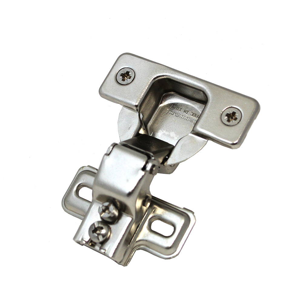 Ferrari Face-Frame Hinge, Full Overlay, 105°, With 5/16" (8mm) Dowels, Plate Included