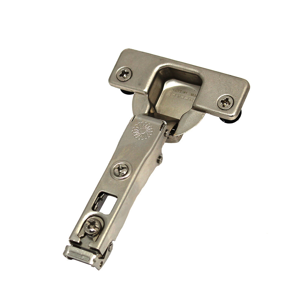 Ferrari Clip-On Hinge, Full Overlay, 110°, With 3/8" (10mm) Dowels, Wide Screw Hole Distance