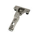 Ferrari Clip-On Hinge, Half Overlay, 110°, With 3/8" (10mm) Dowels, Wide Screw Hole Distance