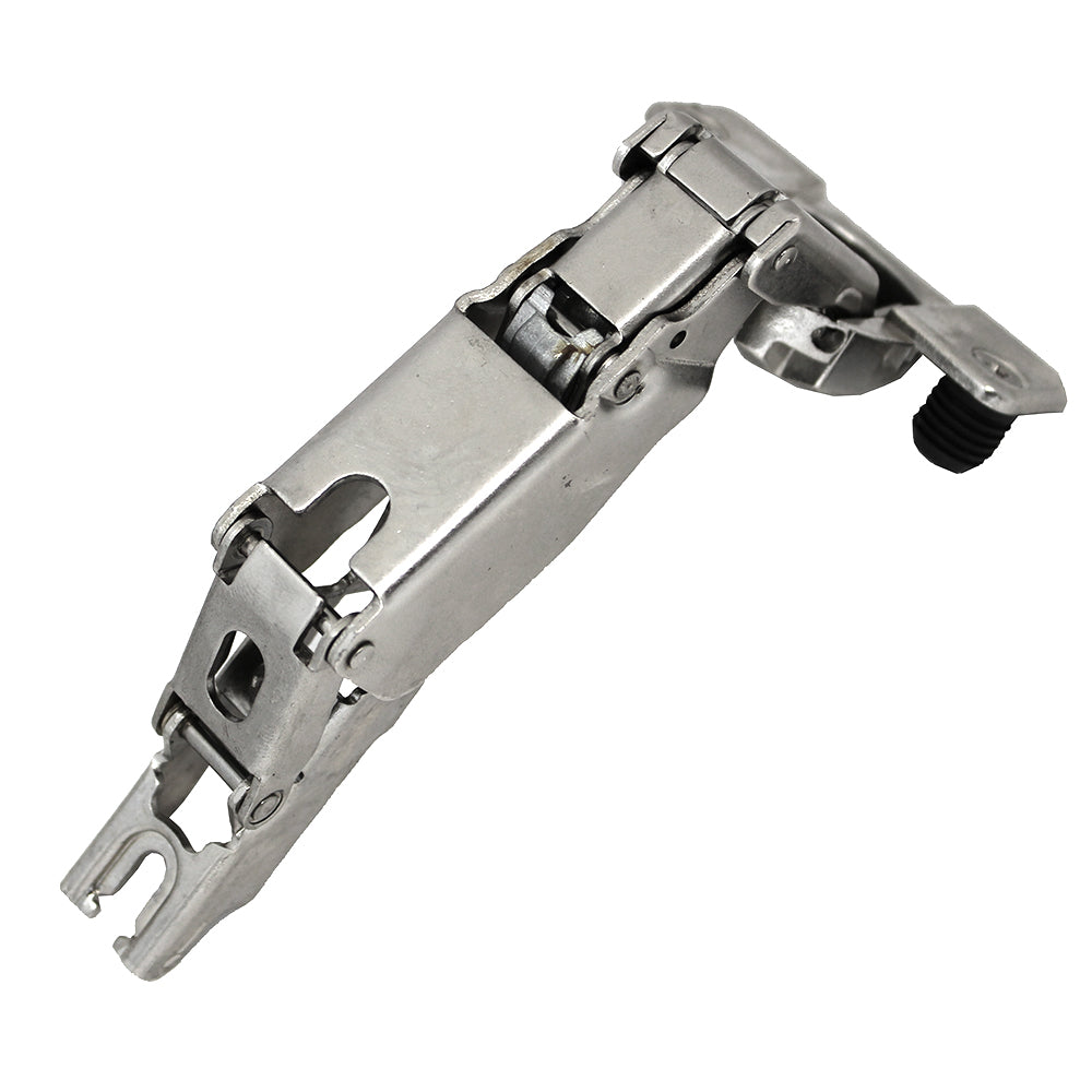 Ferrari Slide-On Hinge, Full Overlay, 170°, With 3/8" (10mm) Dowels, Wide Screw Hole Distance